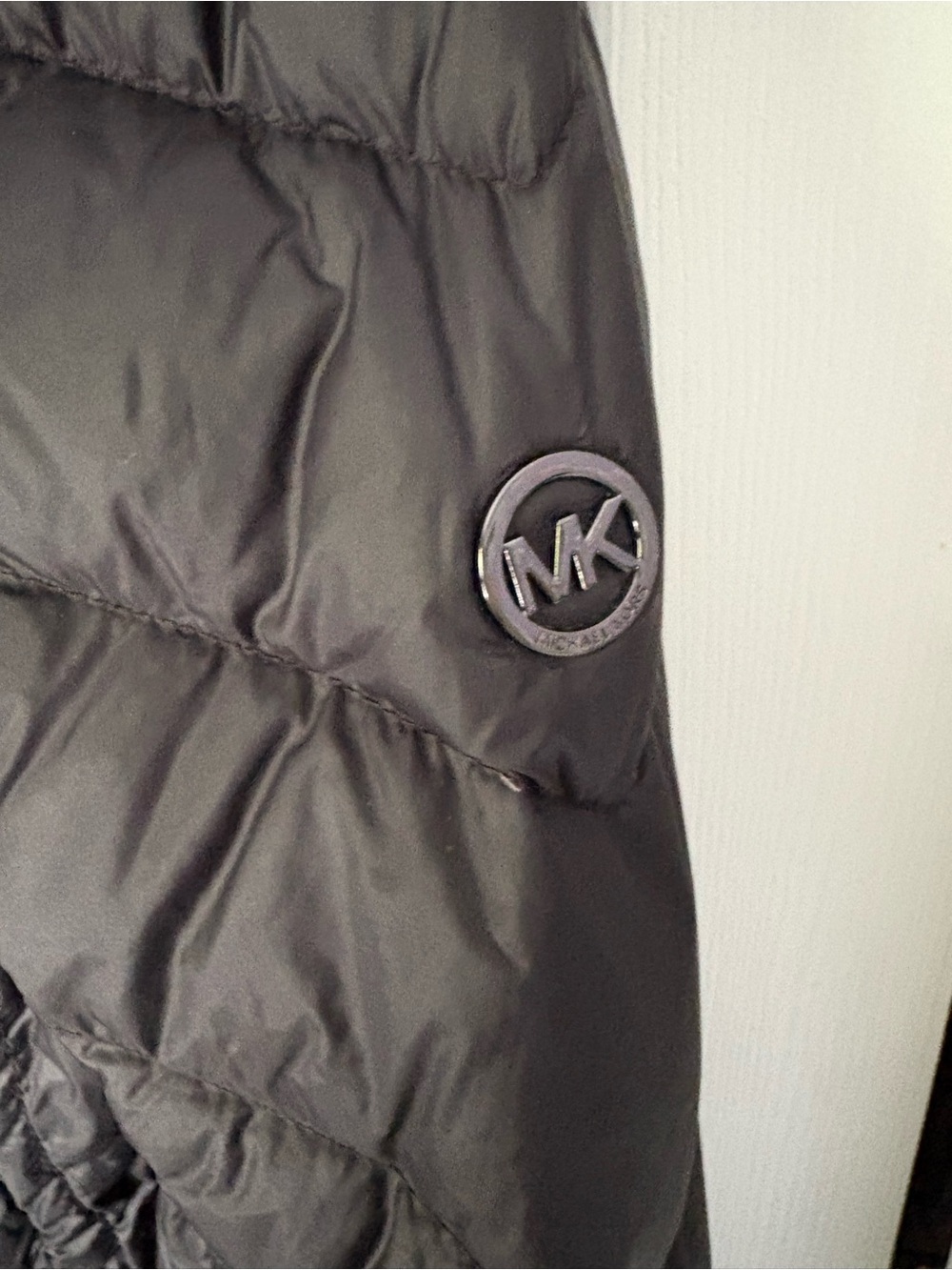 Michael Kors Packable Down Puffer full zip jacket coat women sz M missing hoodie - Picture 5 of 8